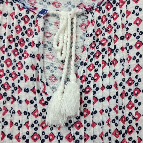 Lucky Brand Womens Shirt Size 2X Boho‎ Peasant Feminine Cottagcore Dainty Tassel - Picture 4 of 13